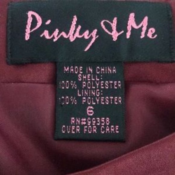 Pinky & Me Maroon Two Piece Gown Size 6 - Picture 5 of 5